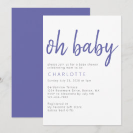 Oh Baby Minimalistisch Modern Baby Dusche Einladung