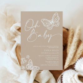 Oh Baby Minimalistisch neutrale Babydusche Einladu Einladung