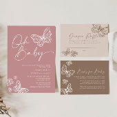 Oh Baby Minimalistisch Pink Baby Dusche Einladung