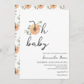 Oh Baby Minimalistisch Pumpkin Baby Dusche Einladu Einladung (Vorne/Hinten)