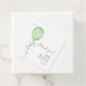 Oh Baby Minimalistisch Sage Green Balloon Babydusc Geschenkanhänger (Beispiel)