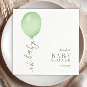 Oh Baby Minimalistisch Sage Green Balloon Babydusc Serviette