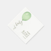Oh Baby Minimalistisch Sage Green Balloon Babydusc Serviette (Ecke)