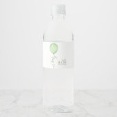 Oh Baby Minimalistisch Sage Green Balloon Babydusc Wasserflaschenetikett (Vorderseite)