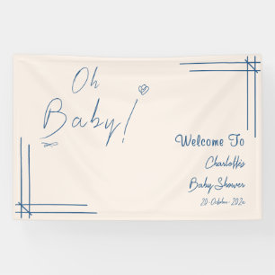 Oh Baby! Minimalistische Babyparty-Dekoration Gesc Banner