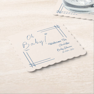 Oh Baby! Minimalistische Babyparty-Dekoration gesc Untersetzer