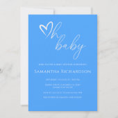 Oh, Baby! Minimalistische Blue Boy Baby Dusche Einladung (Vorderseite)