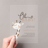 Oh, Baby! Minimalistische Giraffe Baby-Dusche Acryleinladungen (Insitu (Handheld))