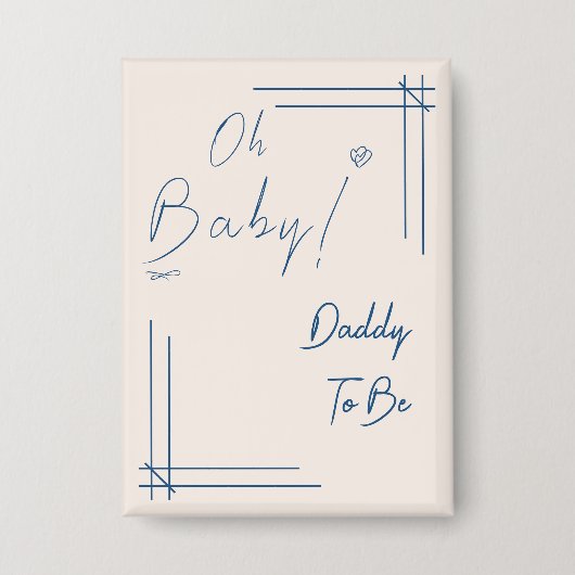 Oh Baby! Minimalistisches geschlechtsneutrales Dad Button (Vorderseite)