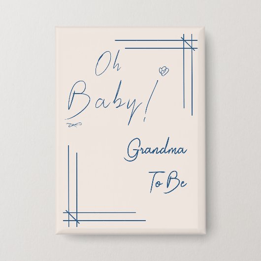 Oh Baby! Minimalistisches Geschlechtsneutrales Oma Button (Vorderseite)