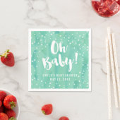 Oh Baby Mint Watercolor Babydusche Serviette (Beispiel)