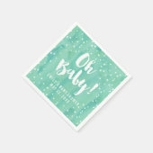 Oh Baby Mint Watercolor Babydusche Serviette (Ecke)