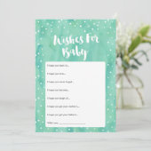 Oh Baby Mint Watercolor Babydusche Wünsche Karte (Stehend Vorderseite)