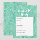 Oh Baby Mint Watercolor Babydusche Wünsche Karte (Vorne/Hinten)