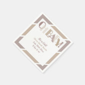 Oh Baby Mocha Typografie Moderne Babydusche Serviette (Ecke)