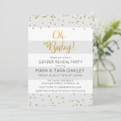 Oh Baby Modern Baby Dusche Einladung (Stehend Vorderseite)
