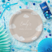 Oh Baby Modern Beige Cloud Baby Dusche Teller (Party)