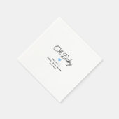 Oh Baby Modern Blue Baby Dusche Custom Serviette (Ecke)