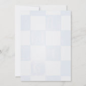Oh Baby Modern Blue Checkered Baby Shower Einladung (Rückseite)