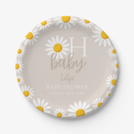 Oh Baby Modern Daisy Gender Neutral Baby Dusche Pappteller