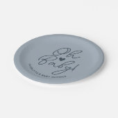 Oh Baby Modern Dusty Blue Boy Baby Dusche Custom Pappteller (Schrägansicht)