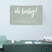 Oh Baby Modern Elegange Sage Green Baby Dusche Banner (Messeveranstaltung)