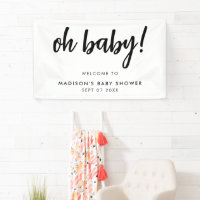 Oh Baby Modern Elegante Black and White Baby Dusch