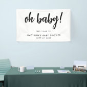 Oh Baby Modern Elegante Black and White Baby Dusch Banner (Messeveranstaltung)