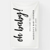 Oh Baby Modern Elegante Black and White Baby Dusch Banner (Vertikal)