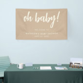 Oh Baby Modern Elegante Tan Baby Dusche Banner (Messeveranstaltung)