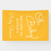 Oh Baby Modern Minimal Yellow Summer Baby Dusche Banner (Horizontal)