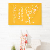 Oh Baby Modern Minimal Yellow Summer Baby Dusche Banner (InSitu)