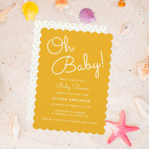 Oh Baby Modern Minimal Yellow Summer Baby Dusche Einladung