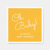 Oh Baby Modern Minimal Yellow Summer Baby Dusche Serviette (Vorderseite)