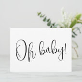 Oh Baby Modern Pregnancy Announccard Ankündigung (Stehend Vorderseite)