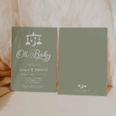 Oh Baby Modern Sage Green Baby Dusche Einladung