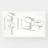 Oh Baby Modern Script Baby Dusche Banner (Horizontal)