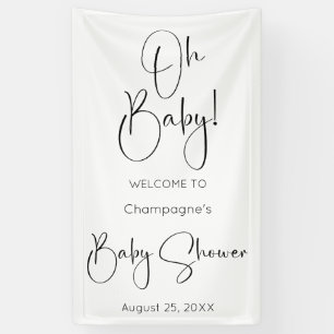 Oh Baby Modern Script Baby Dusche Banner