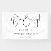 Oh Baby Modern Script Baby Dusche Banner (Horizontal)