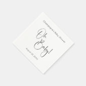 Oh Baby Modern Script Baby Dusche Serviette (Ecke)