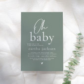 Oh Baby Modern Script Sage Green Boho Baby Dusche Einladung