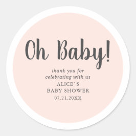 Oh Baby Modern Simple Baby Dusche Runder Aufkleber