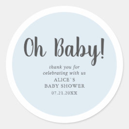 Oh Baby Modern Simple Baby Dusche Runder Aufkleber