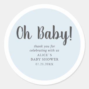 Oh Baby Modern Simple Baby Dusche Runder Aufkleber