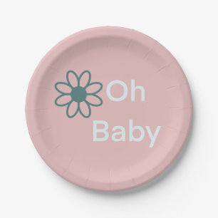 Oh Baby Modern Simple Floral Pink Paper Teller