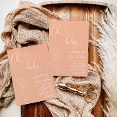 Oh Baby Modern Soft Peach Eucalyptus Baby Dusche Einladung