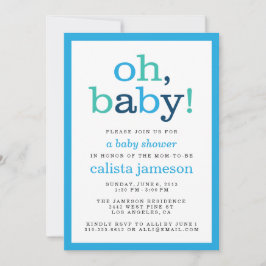 Oh, Baby! Moderne Blue Boy Baby Shower Einladungen