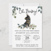 Oh, Baby! Moderne Dog Baby Dusche Deutscher Schäfe Einladung (Vorderseite)