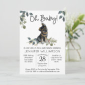 Oh, Baby! Moderne Dog Baby Dusche Deutscher Schäfe Einladung (Stehend Vorderseite)