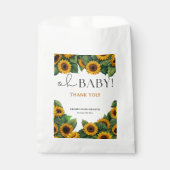 "Oh Baby" Moderne elegante Sonnenblumendusche Geschenktütchen (Vorderseite)